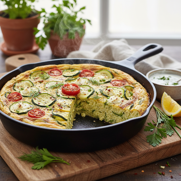 Savory Zucchini Herb Frittata recipe