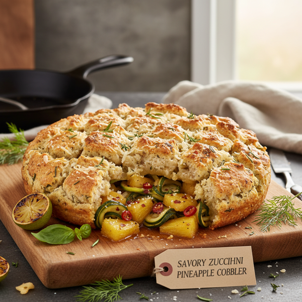 Savory Zucchini Pineapple Cobbler recipe
