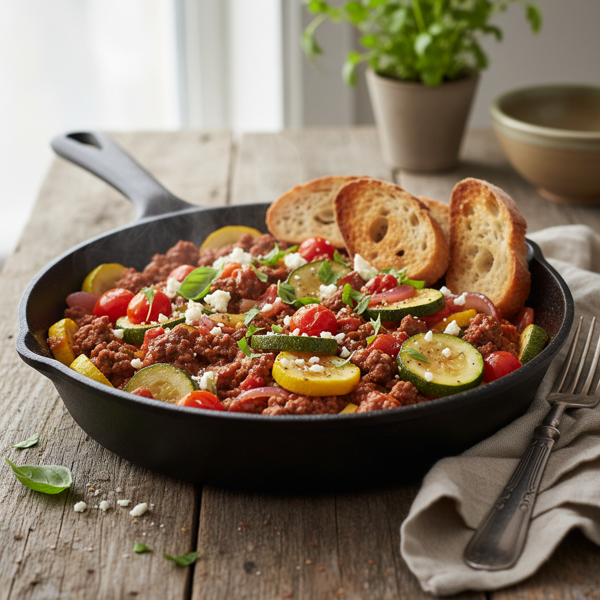 Savory Zucchini and Beef Skillet Delight recipe