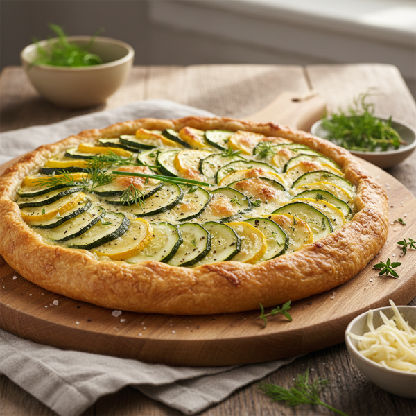 Savory Zucchini and Gruyere Herb Tart recipe
