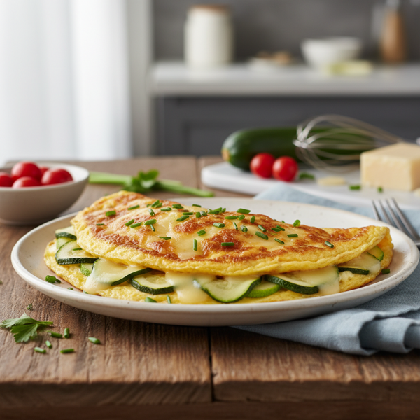 Savory Zucchini and Swiss Cheese Omelet recipe