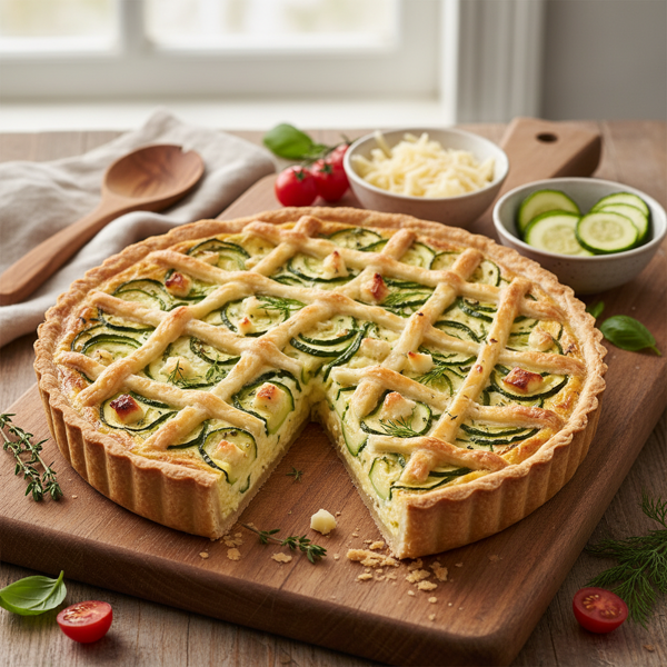 Savory Zucchini and Swiss Cheese Quiche recipe