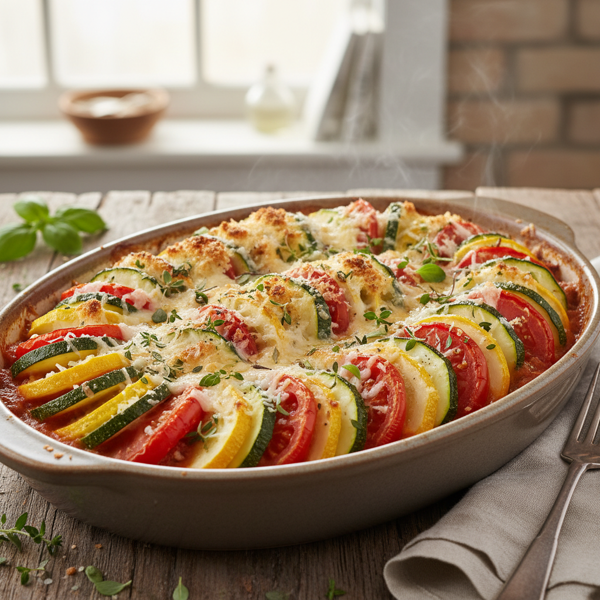 Savory Zucchini and Tomato Bake recipe