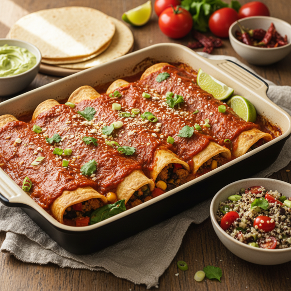 Savory and Healthy Turkey Enchiladas recipe
