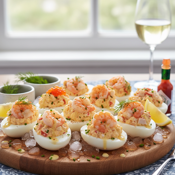 Seafood Delight Deviled Eggs recipe