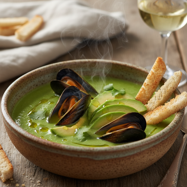 Seafood Delight: Mussel and Avocado Soup recipe