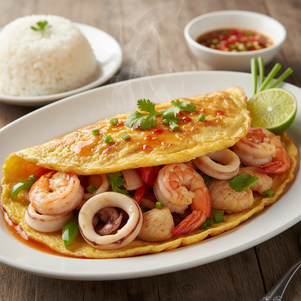 Seafood Delight Thai Omelette recipe