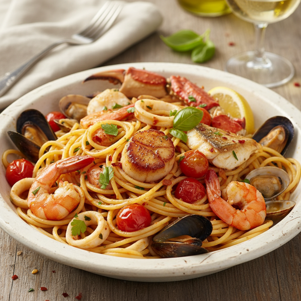 Seafood Spaghetti alla Mediterranea recipe