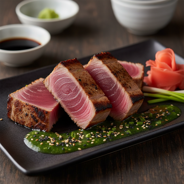 Sear-Roasted Ahi Tuna with Wasabi-Sesame Glaze recipe