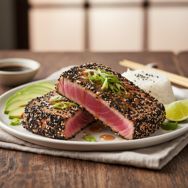 Seared Sesame-Crusted Tuna Steaks recipe