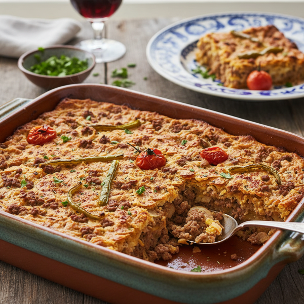 Sephardic Matzah and Meat Casserole recipe
