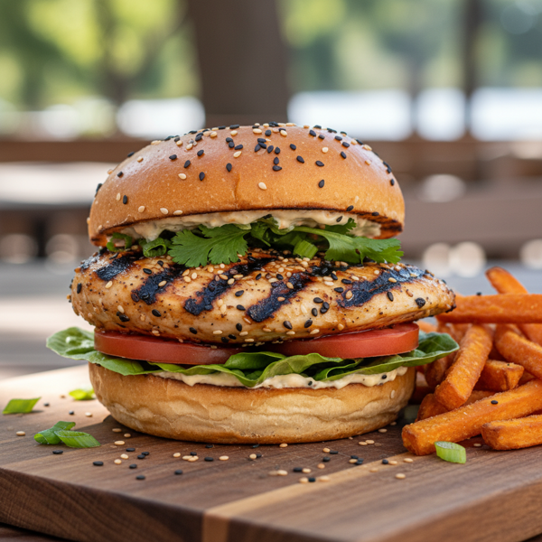 Sesame-Infused Grilled Chicken Sandwich recipe