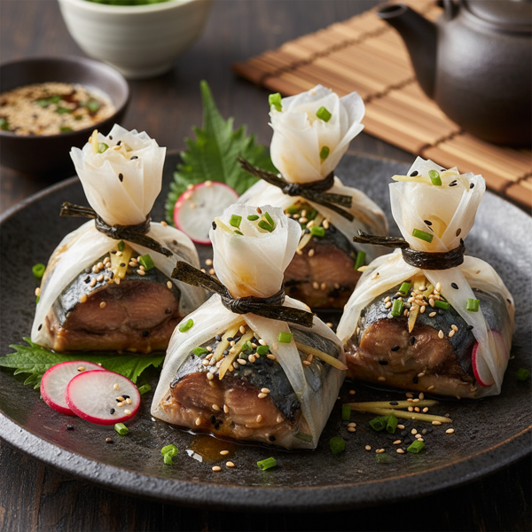 Sesame-Infused Japanese Mackerel Parcels recipe