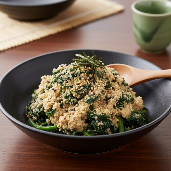 Sesame-Infused Spinach Salad (Gomae) recipe