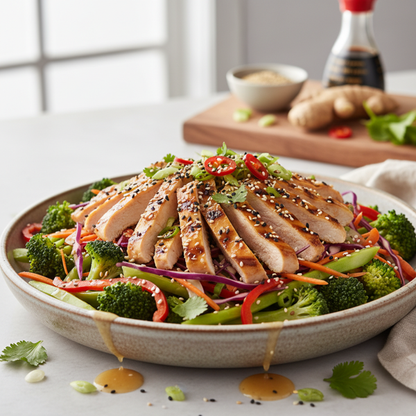 Sesame Ginger Chicken & Broccoli Salad recipe