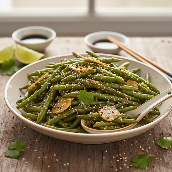 Sesame Ginger Green Beans Delight recipe