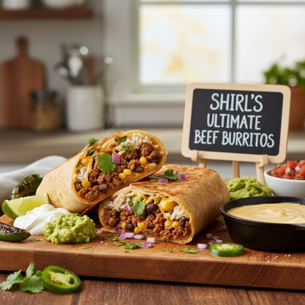 Shirl's Ultimate Beef Burritos recipe
