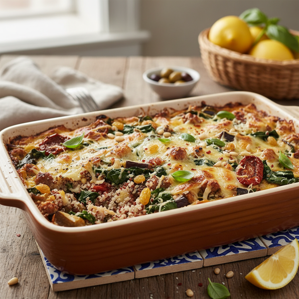 Sicilian-Inspired Quinoa and Swiss Chard Bake recipe