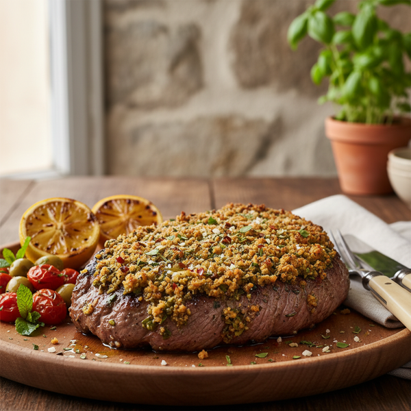 Sicilian Herb-Crusted Steak (Bistecca Alla Siciliana) recipe