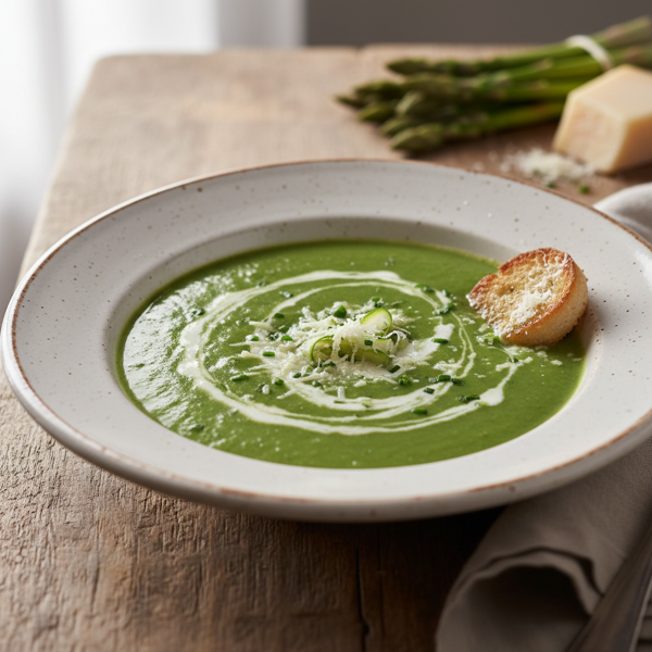 Silky Asparagus & Parmesan Soup recipe