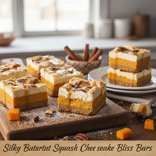 Silky Butternut Squash Cheesecake Bliss Bars recipe
