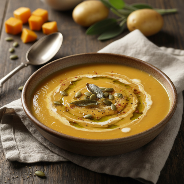 Silky Butternut Squash and Potato Soup recipe
