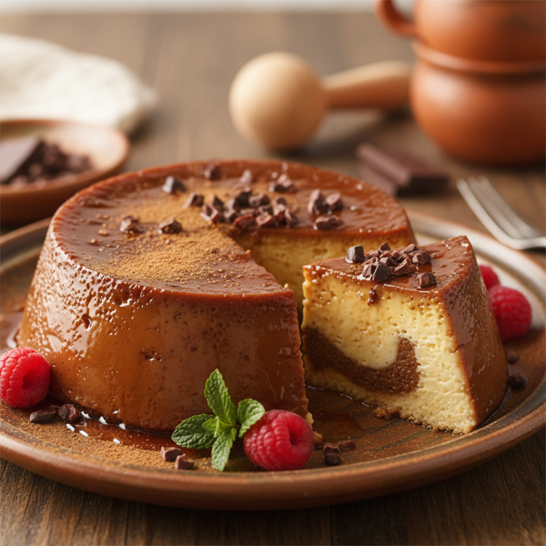 Silky Mexican Chocolate Cream Cheese Flan recipe