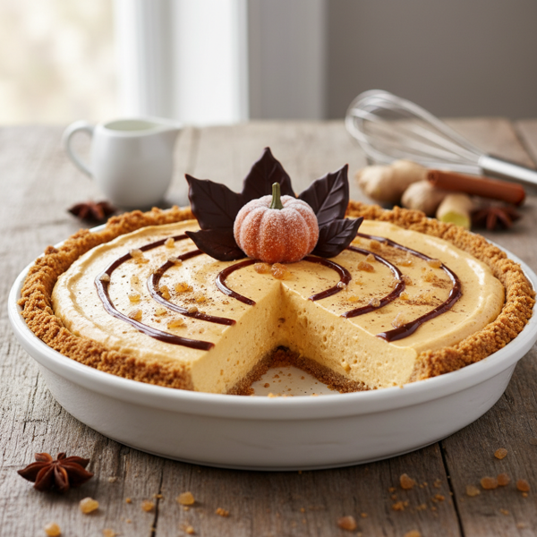 Silky Pumpkin Ginger Mousse Pie recipe