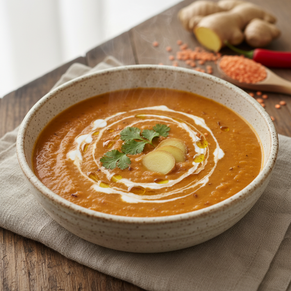 Silky Red Lentil Ginger Soup recipe