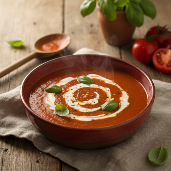 Silky Tomato Basil Soup with Cream recipe