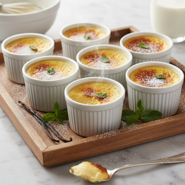 Silky Vanilla Baked Custard Cups recipe