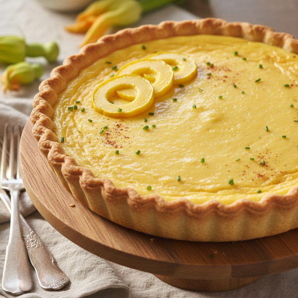 Silky Yellow Squash Custard Pie recipe
