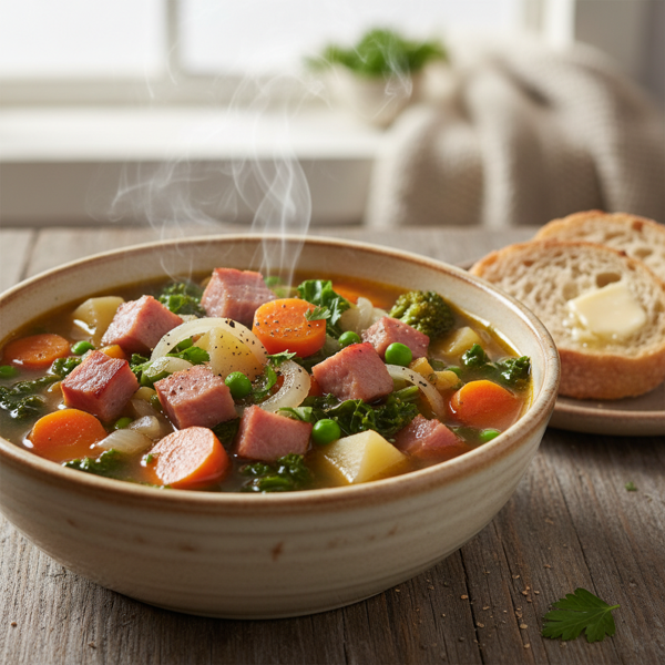 Simple Ham & Vegetable Comfort Soup recipe
