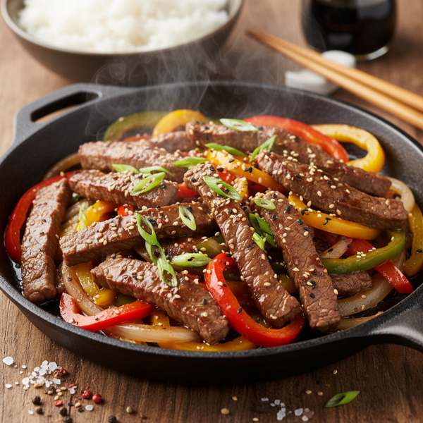 Sizzling Flank Steak Strips Stir-Fry recipe