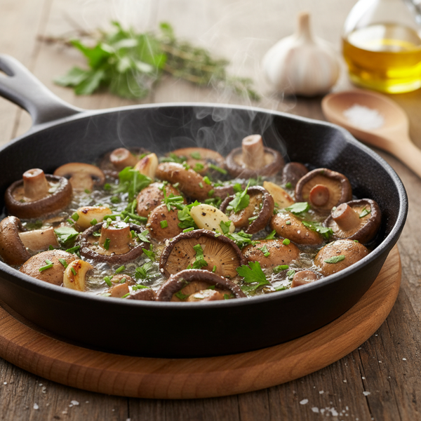 Sizzling Garlic Mushrooms with Fresh Herbs recipe