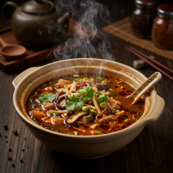 Sizzling Hot and Sour Chinese Soup recipe