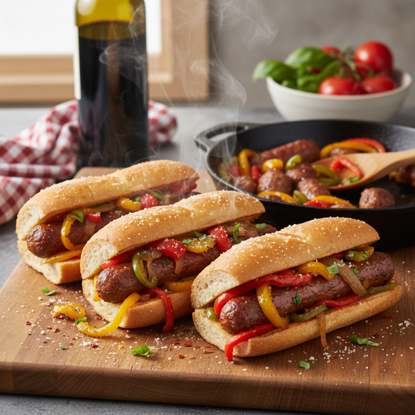 Sizzling Italian Sausage and Pepper Sandwiches recipe
