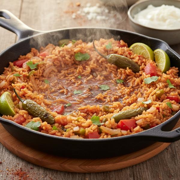 Sizzling Mexican Style Red Rice recipe