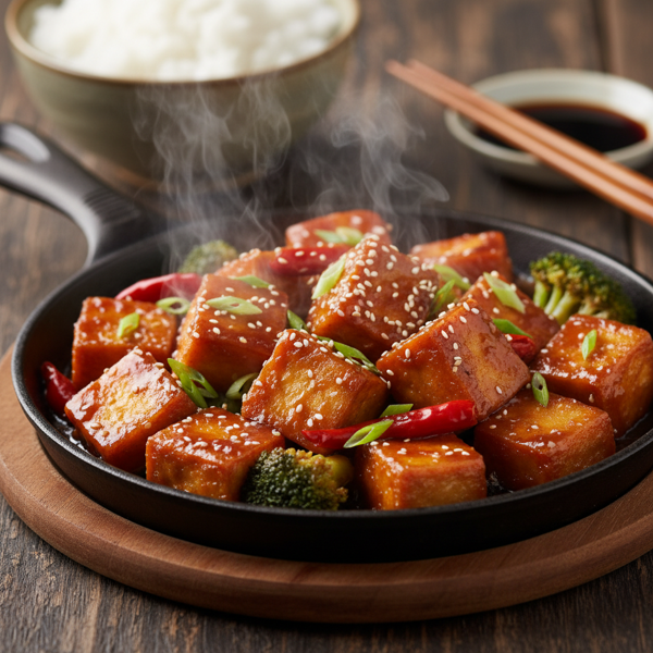 Sizzling Tofu General Tso's Delight recipe
