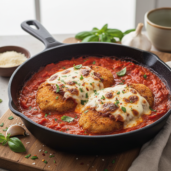 Skillet Chicken Parmesan with Zesty Marinara recipe