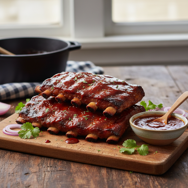 Slow-Baked St. Louis Style BBQ Ribs with Homemade Sauce recipe