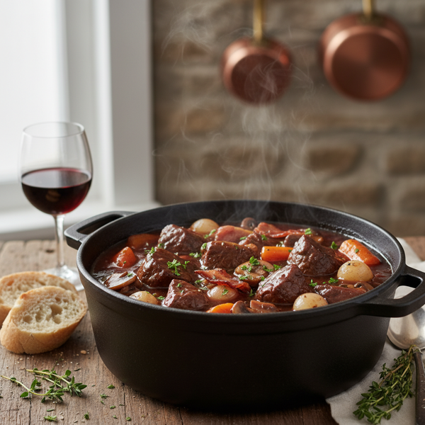 Slow-Braised Beef Bourguignon recipe