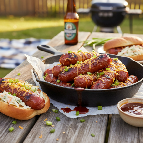 Slow-Cooked BBQ Glazed Hot Dogs recipe