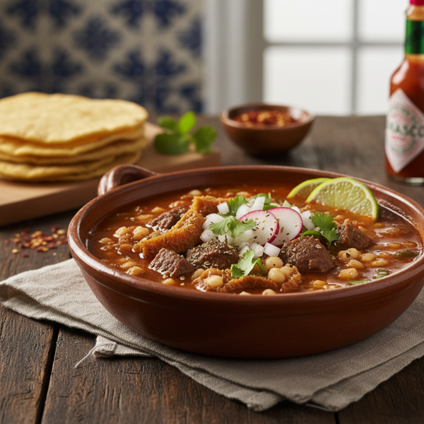 Slow-Cooked Beef Menudo with Hominy recipe