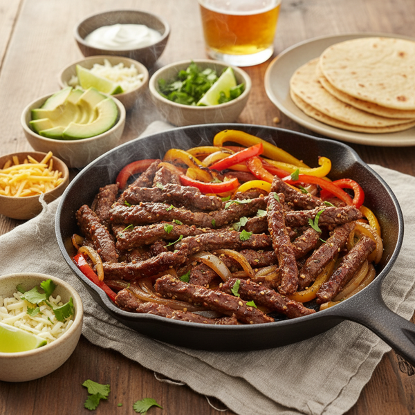 Slow-Cooked Beer-Marinated Beef Fajitas recipe