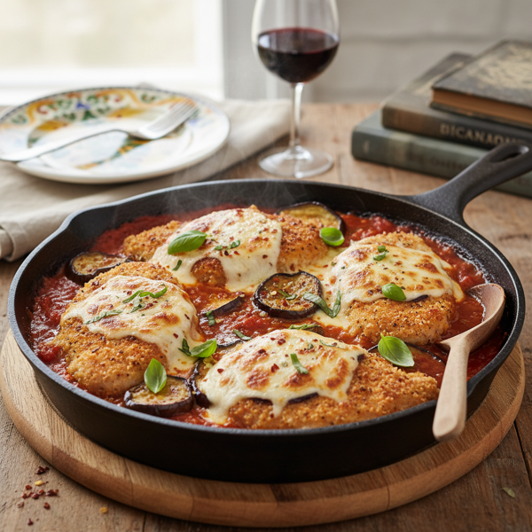 Slow-Cooked Chicken Parmigiana with Eggplant recipe