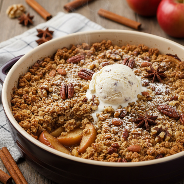Slow-Cooked Cinnamon Apple Nut Crumble recipe