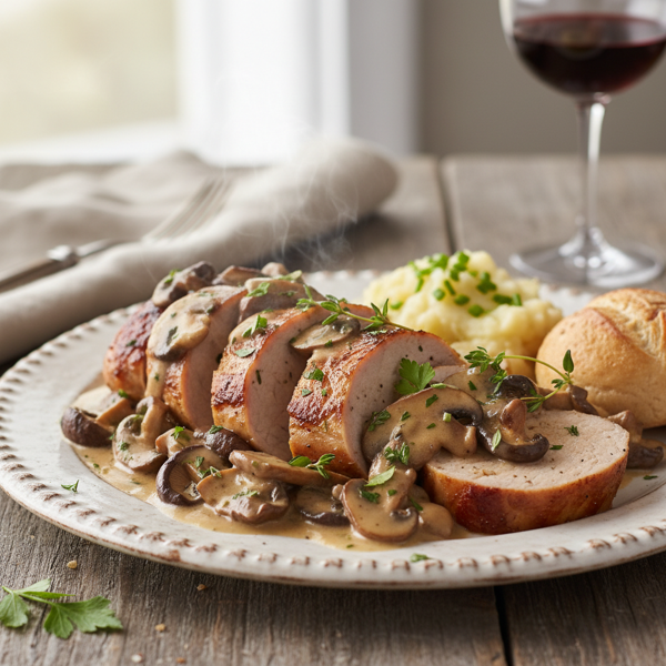 Slow-Cooked Creamy Mushroom Pork Tenderloin recipe