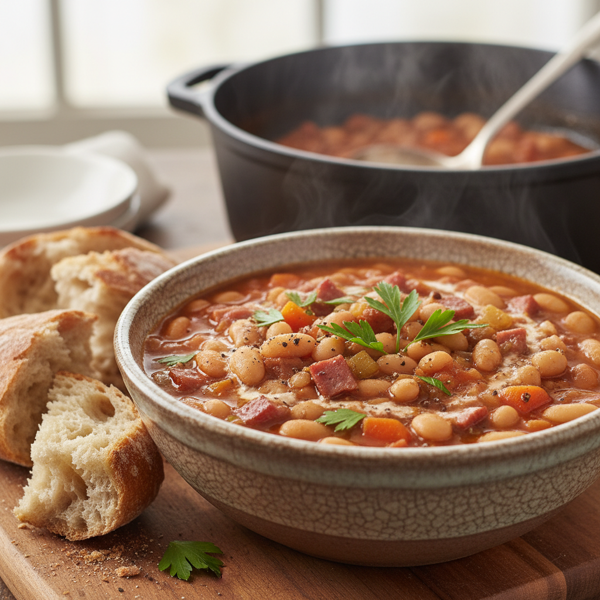 Slow-Cooked Hearty Ham and Bean Stew recipe