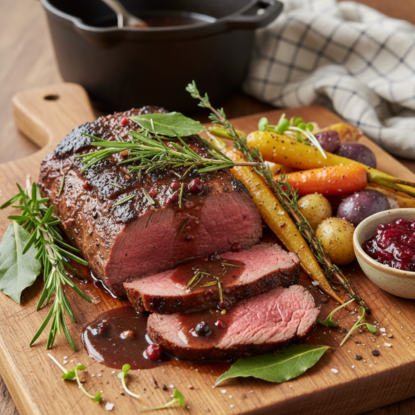 Slow-Cooked Herb-Infused Venison Loin recipe